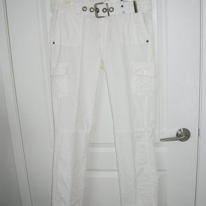 White Cotton Pants Cargo